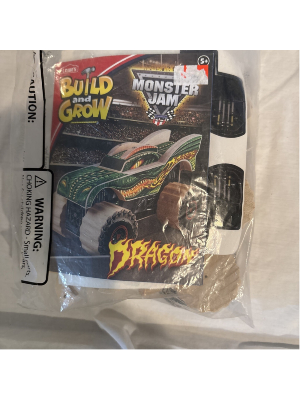 Build & Grow Vintage Boys Monster Jam Wooden Building Kit Dragon 1159